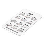 Flexible Calendrier des Fêtes Blanches 2029 par Janz Magnet (Côté Gauche)