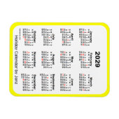 Flexible Calendrier des Fêtes Jaunes 2029 par Janz Magnet (Horizontal)