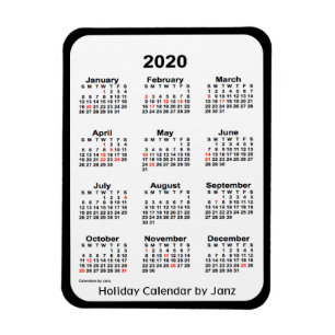 Flexible Calendrier des fêtes noires 2020 par Janz Magnet