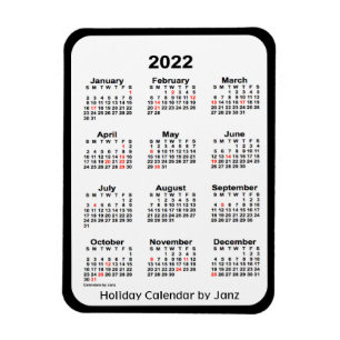 Flexible Calendrier des fêtes noires 2022 par Janz Magnet