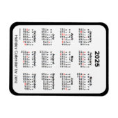 Flexible Calendrier des fêtes noires 2025 par Janz Magnet (Horizontal)