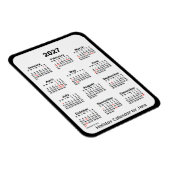 Flexible Calendrier des fêtes noires 2027 par Janz Magnet (Côté Droit)
