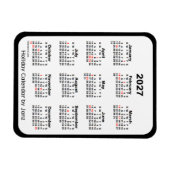 Flexible Calendrier des fêtes noires 2027 par Janz Magnet (Horizontal)
