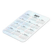 Flexible Calendrier mensuel 2021 Magnet texturé (Côté Gauche)