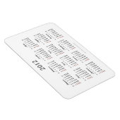 Flexible Calendrier simple 2012 Premium Magnet (Côté Droit)