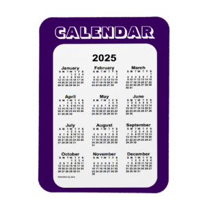 Flexible Calendrier violet 2025 par Janz 3x4 Magnet