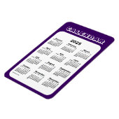 Flexible Calendrier violet 2025 par Janz 4x6 Magnet (Côté Gauche)
