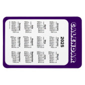 Flexible Calendrier violet 2025 par Janz 4x6 Magnet (Horizontal)