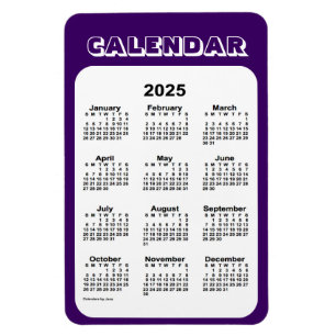 Flexible Calendrier violet 2025 par Janz 4x6 Magnet