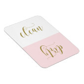 Flexible Calligraphie moderne rose et or Magnet lave-vaisse (Côté Droit)