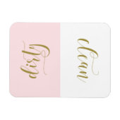 Flexible Calligraphie moderne rose et or Magnet lave-vaisse (Horizontal)