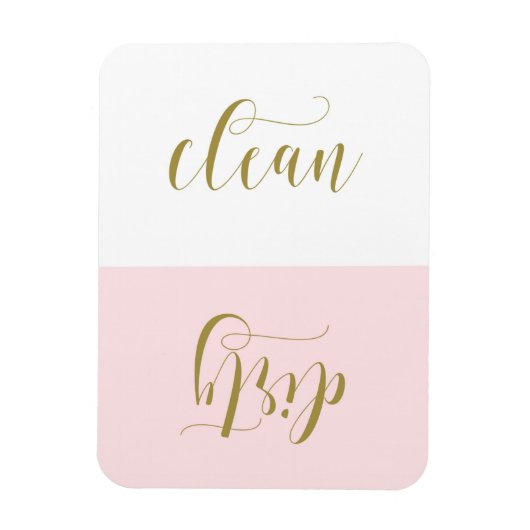 Flexible Calligraphie moderne rose et or Magnet lave-vaisse (Vertical)