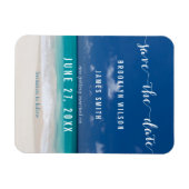 Flexible Calligraphy Beach Mariage Magnet Réservez la date (Horizontal)