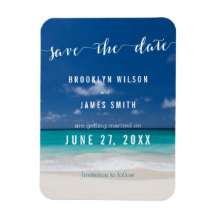 Flexible Calligraphy Beach Mariage Magnet Réservez la date
