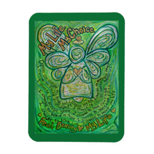 Flexible Cancer Poem Green Angel Art Custom Magnet