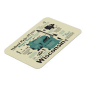 Flexible Carte des parcs nationaux du Wisconsin Magnet (Côté Gauche)