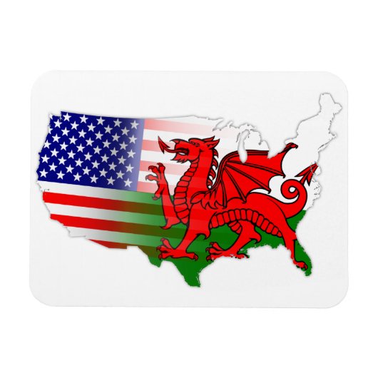 Flexible Carte Flexi Magnet des drapeaux gallois américains (Horizontal)