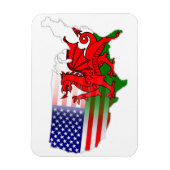 Flexible Carte Flexi Magnet des drapeaux gallois américains (Vertical)