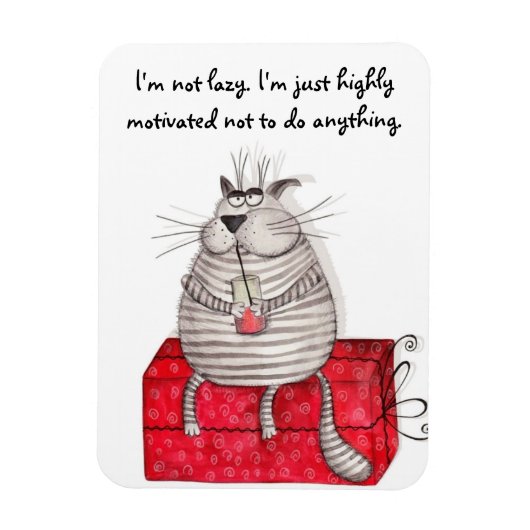 Flexible Cat Lazy Funny Magnet Office Citations (Vertical)