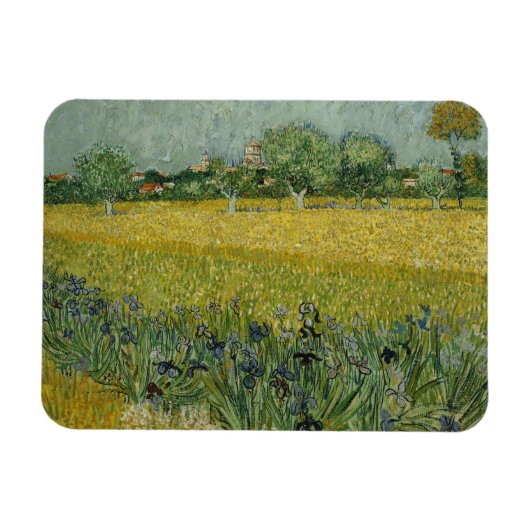 Flexible Champ avec fleurs près d'Arles Premium Magnet (Horizontal)