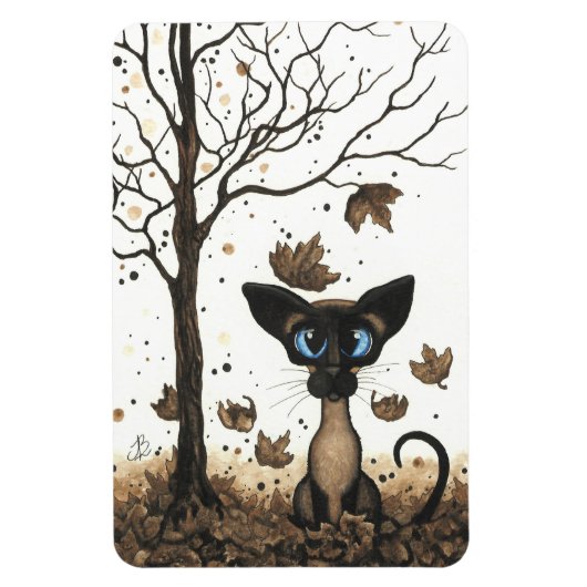 Flexible Chat de Siamese par BiHrLe Magnet d'automne (Vertical)