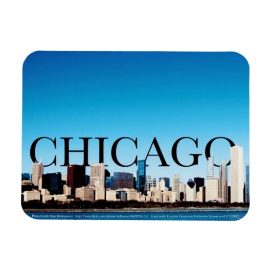 Flexible Chicago Skyline Magnet avec Chicago dans le ciel (Horizontal)