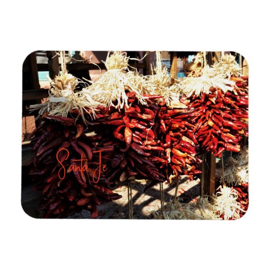 Flexible Chili Ristras Père Noël Fe New Mexico Magnet (Horizontal)