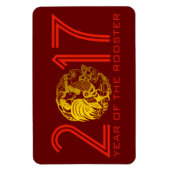 Flexible Chine Papercut Rooster Année 2017 Magnet (Vertical)