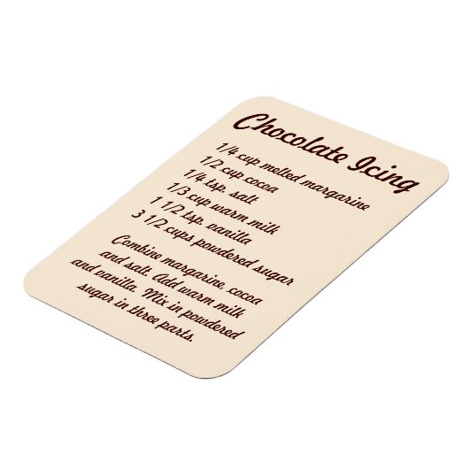 Flexible Chocolate Icing Recipe Fridge Magnet (Côté Gauche)