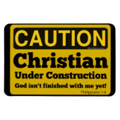Flexible Christian Sous Construction Frigo Magnet (Horizontal)