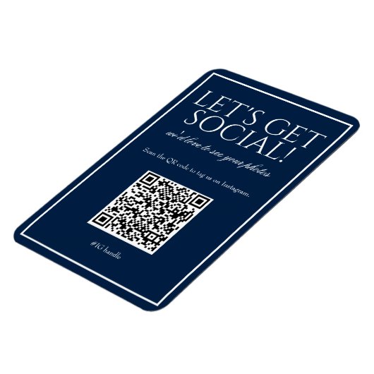 Flexible Classique simple bleu QR Code Social Media Magnet (Côté Gauche)