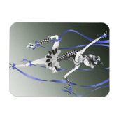 Flexible Clown Puppet Ballerina Blue Ribbon Fridge Magnet (Horizontal)