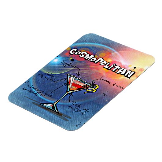 Flexible Cocktail cosmopolite Drink Recette Magnet (Côté Gauche)
