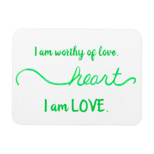 Flexible "Coeur" Coeur Vert Chakra Love Words Magnet