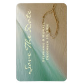 Flexible Coeur sculpté Dans Le Sable Magnet "Save The Date" (Vertical)