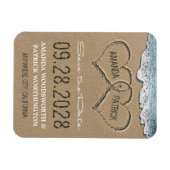 Flexible Coeurs sur la plage de sable Magnet Réservez la da (Horizontal)