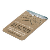 Flexible Coeurs sur la plage de sable Magnet Réservez la da (Côté Gauche)