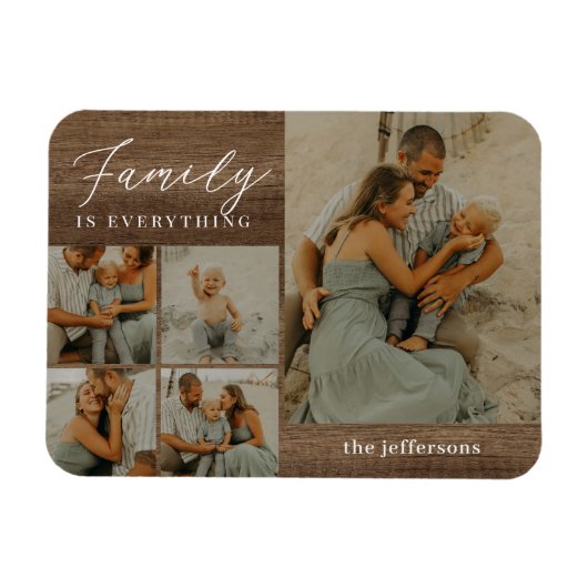 Flexible Collage familial Rustique moderne Magnet personnal (Horizontal)