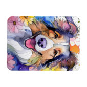 Flexible Collie Dog Photo Magnet (Horizontal)