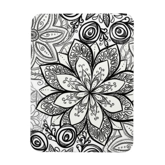 Flexible Color It Yourself Magnet - Floral 1 (Vertical)