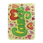 Flexible Courage Heart Word Art Inspirational Fridge Magnet (Vertical)