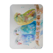 Flexible Cute Budgie bougie oiseau Aquarelle Art Magnet (Vertical)