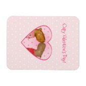 Flexible Cute capybara Valentine's Day magnet (Horizontal)