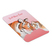 Flexible Cute mother and baby tiger magnet (Côté Droit)
