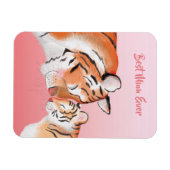 Flexible Cute mother and baby tiger magnet (Horizontal)