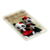 Flexible Cute Panda Bears Couple Anniversaire Magnet (Côté Droit)
