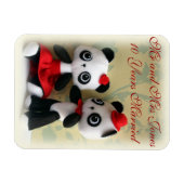 Flexible Cute Panda Bears Couple Anniversaire Magnet (Horizontal)