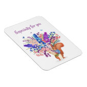 Flexible Cute red squirrel with flowers magnet (Côté Droit)