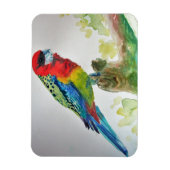 Flexible Cute Rosella Parrois oiseau Aquarelle Magnet d'art (Vertical)