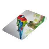 Flexible Cute Rosella Parrois oiseau Aquarelle Magnet d'art (Côté Gauche)